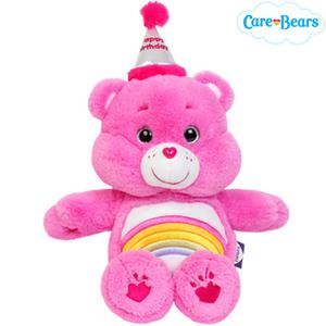 케어베어 봉제인형_생일꼬깔_치어 베어_27CM_핑크색