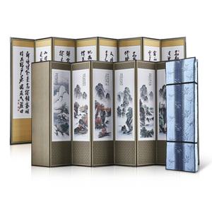 남원목기공예사 이중배접 추사 8폭 산수화 병풍+3중 누빔커버, 1개