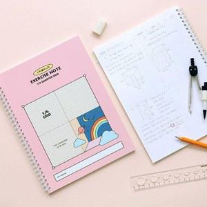초등 학생 4분할 모눈 그리드 스프링 수학 풀이 노트 2p