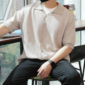 [우기브로]WML 남자 빅사이즈 썸머 린넨 다이아펀칭 카라 가디건