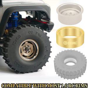 RC자동차 RC카 황동 내부 비드락 링 가중 클램프 TRX4M SCX24 1/18 1/24 RC 크롤러 액세서리용 휠 림 1.0