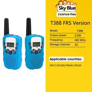 휴대용 워키토키 0.5W 양방향 라디오 LED 디스플레이 미니 완구 T388 UHF 2