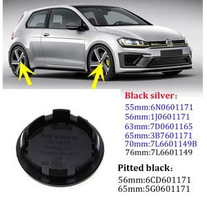 휠캡 자동차 휠 센터 허브 캡 림 스티커 블랙 실버 폭스바겐 VW용 3D 엠블럼 스타일링 56mm 60mm 65mm 68mm 70mm 76mm