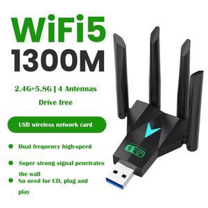 1300Mbps USB 3.0 와이파이 원격 제어 어댑터 듀얼 밴드 2.4G/5Ghz Wi-Fi 동글 4 안테나 무선 수신기 PC/노