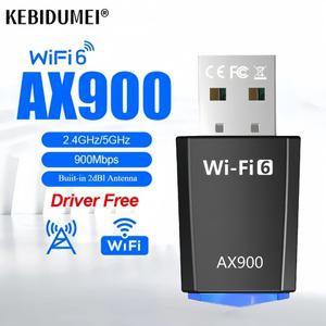 와이파이 원격 제어 6 AX900 USB 어댑터 2.4G/5GHz 900Mbps 무선 이더넷 네트워크 카드 드라이브 PC Win10
