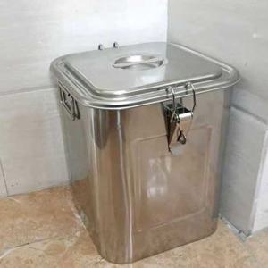 소스통 대형 사각 뚜껑있는 손잡이 24x24x33 밧드 스텐 195x195x195mm