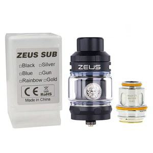 단일 Zeus Sub Ohm 유리 탱크 5ml 용량 분무기 Z1 SUBOHM ZEUS 코일 X 용 Aegis 0.4ohm/0.2ohm Mod 메쉬