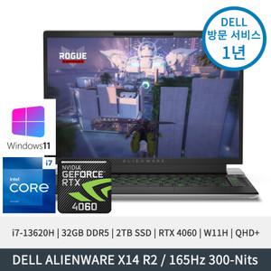 델 에일리언웨어 X14 R2 i7-13620H RTX4060 32GB 2TB QHD+ Win11H