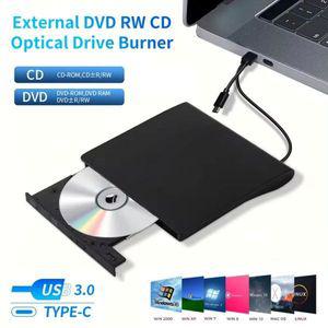 CD롬 플레이어 USB 30 C 외장 DVD 버너 드 RW CD DVD-ROM 라이터 리더 PC 노트북용 휴대용 녹음기