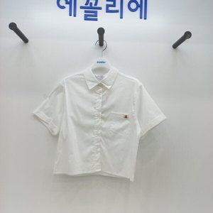 [에꼴리에]5부 화이트 크롭 셔츠(23B5351_WT)