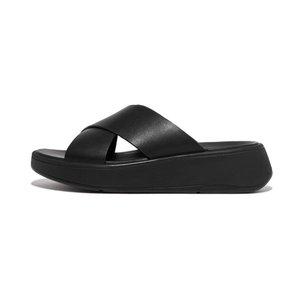 fitflop 핏플랍 F-MODE 여성 레더 플랫폼 크로스 슬리퍼 FW5-090