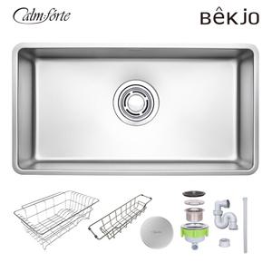 백조씽크 깜뽀르테 860세트 엠보코팅 사각싱크볼 씽크볼 주방싱크볼 교체