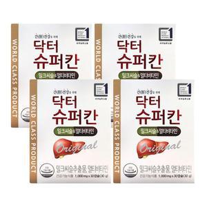 [에이치엘사이언스] 닥터 슈퍼칸 밀크시슬 멀티비타민 1000mg x 30캡슐 4개 -SDL-