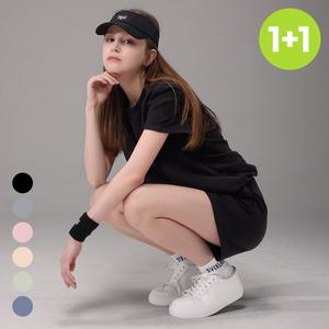 1+1 에버라스트 여성 맨투맨 반팔 셋업 운동복 세트