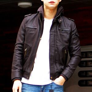[쿨제이]남자 후드 가죽 자켓 점퍼 패딩 09 WS PU03
