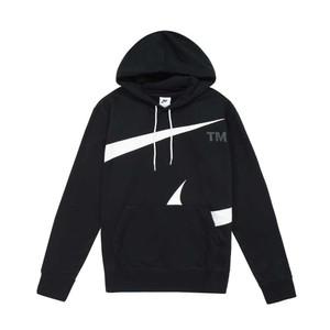 나이키 NSW 스우시 세미 브러쉬드 백 플리스 후드티 블랙 남자 풀오버 기모 긴팔 티셔츠 후디 DD6011-010