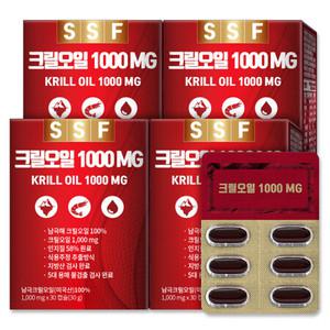 순수식품 크릴오일 1000MG 인지질58% 이상원료 4박스(120캡슐)