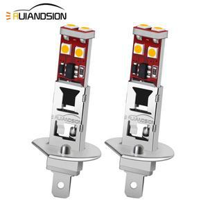 Ruiandsion LED 12v 자동차 H1 H3 Lampada 전면 안개등 DRL 주간 주행 램프 전구 24V 3030 6SMD 아이스 블