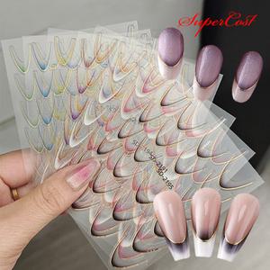 네일아트 금테두른 그라데이션 네일 라인스티커 12종