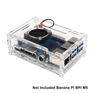 바나나 파이 BPI M5 아크릴 케이스 단일 보드 컴퓨터 용 투명 쉘 커버 4GB RAM 옵션 팬 방열판