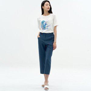 [지센](2컬러) 린넨혼방 세미배기핏 팬츠 LCPTN527