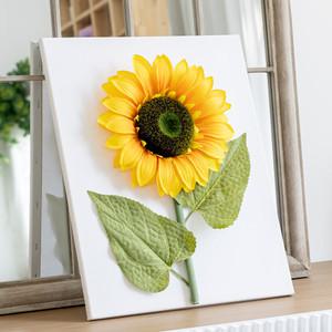 해바라기 조화 액자 디럭스 캔버스+이젤 set 40x57cm 인테리어 꽃 테이블 장식 소품 금전화 풍수 개업