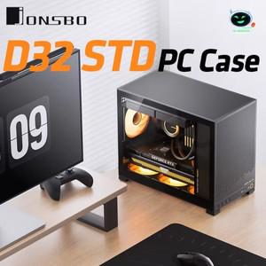 JONSBO D32 STD MATX 데스크탑 소형 PC 케이스 투명 마더보드 조정 가능 전원 240 수냉식 검정색 корп