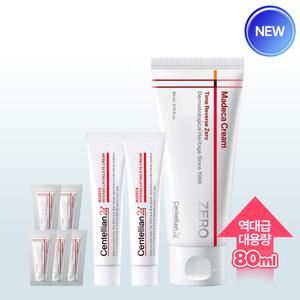 [본사직영] (대용량) NEW 마데카크림 타임리버스 제로 80ml 1개 + 아이크림 15ml 2개 + (제로 1ml 5매)