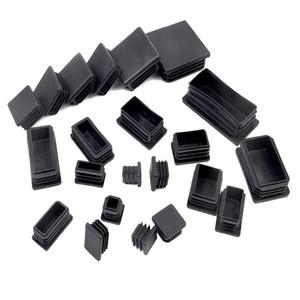5/10pcs 사각형 플라스틱 검정색 블랭킹 엔드 캡 튜브 파이프 삽입 플러그 마개 10X20mm ~ 50X100mm
