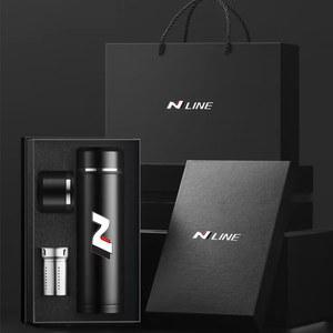 현대 N 라인 I10 I30 I20 SONATA ACCENT 투싼 엘란트라 용 500ML 휴대용 자동차 화물차 스마트 보온병 물병 온도 표시 텀블러