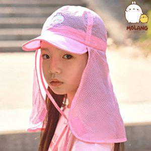 몰랑 캐릭터 아쿠아 비치 아동 물놀이 플랩캡 핑크 (반품불가)