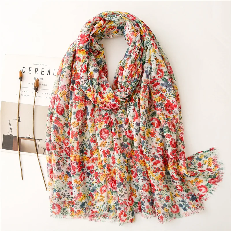 새로운 패션 백만 폴카 꽃 프린지 Viscose 목도리 스카프 레이디 고품질 랩 머리띠 Bufandas 이슬람 Hijab Sjaal 180*90Cm