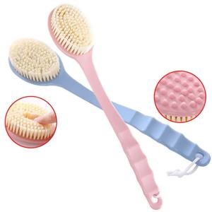 소프트 바디 스크러버 샤워 엑스 폴리 에이 팅 스크럽 롱 핸들 목욕 브러시 엑스 폴리 에이 팅 스킨 마사지 청소 브러시 ​​욕실 액세서리