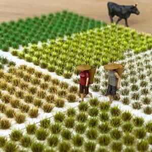 철도/건물/정원 조경 재료 디오라마 키트를 만들기위한 104Pcs Diy 식물 꽃/잔디 모델