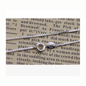925 스털링 실버 박스 체인 목걸이, 여아 및 어린이용, DIY 쥬얼리 콜리어, 0.8mm, 40cm, 45m, 도매