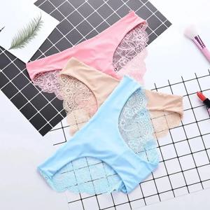 여성용 섹시한 레이스 팬티, 심리스 코튼, 통기성 브리프, 투명 언더팬츠, 플러스 사이즈 브랜드 속옷, 1 개