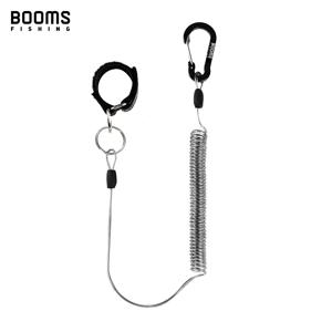 Booms Fishing T01 2M 코일 랜야드 낚싯대 및 랜딩 넷용 로드 스트랩이 있는 카라비너 ​​클립