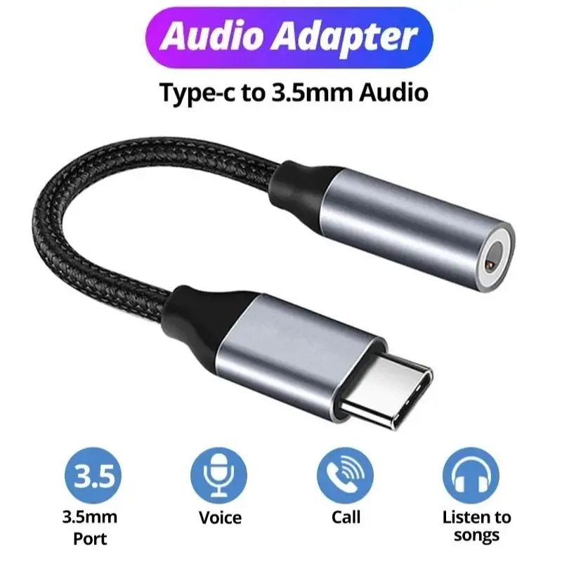 USB C 유형 C ~ 3.5mm Aux 어댑터 유형 c 3 5 잭 오디오 케이블 이어폰 케이블 변환기 iPhone 16 15 Pro Samsung Galaxy S24