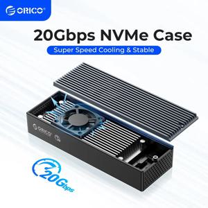 ORICO 20Gbps M.2 NVME SSD 케이스(냉각 팬 내장형-C M2 NVME SSD 인클로저, M.2 NVME 2230 2242 2260 2280 SSD용)