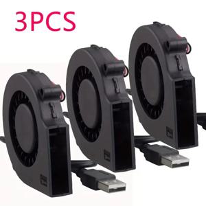 1-3PCS 75mm USB 팬 냉각 터보 송풍기 15mm 브러시리스 3D 프린터 7515 압출기 DC 쿨러 전원 인버터 공기 펌프 PC CPU