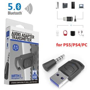 블루투스 오디오 송신기 무선 헤드폰 어댑터 리시버, PS5/PS4 게임 콘솔 PC 헤드셋, 2 in 1 USB 블루투스 5.0