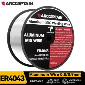 ARCCAPTAIN 알루미늄 와이어 MIG 용접 와이어 ER4043 Mig 용접 기계용 0.8/0.9mm 직경 1 파운드 스풀