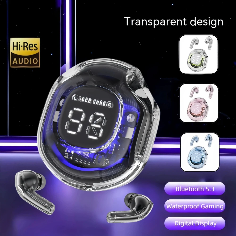 Tws Air T8 블루투스 이어 버드 (LED 디지털 디스플레이 포함) Xiaomi Huawei IPhone 헤드폰 용 블루투스 5.3 무선 이어폰 이어폰