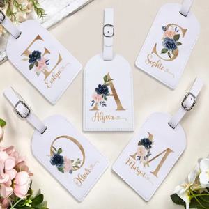 개인화 된 모노그램 수하물 태그 이름이있는 초기 가방 수하물 가죽 태그 여행 가방 라벨 그녀를위한 결혼 생일 선물