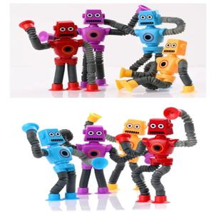 새로운 텔레스코픽 로봇 키즈 Fidget 장난감 재미 있은 만화 기린 아기 흡입 컵 장난감 DIY 퍼즐 스트레스 릴리프 장난감 어린이를위한