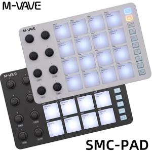 M-VAVE SMC-PAD 무선 MIDI 컨트롤러 적합한 타악기 키보드 USB-C 인터페이스 휴대용 디자인 소형 MIDI 패드
