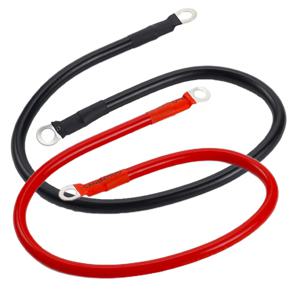 터미널이 있는 배터리 인버터 연결 케이블 세트 6AWG 50cm PVC 와이어 연선 빨간색 구리 코어 주석 도금 러그