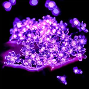 태양 요정 문자열 빛 사쿠라 Garlands 5M 복숭아 꽃 CherryLED 램프 결혼식 파티 정원 야외 장식 Led 조명