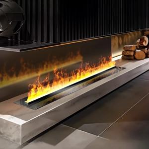 스마트 홈 3D 벽난로 물 스팀 가습기, LED 장식 불꽃 TV 벽 소리, 장작 균열 증기 전기 벽난로