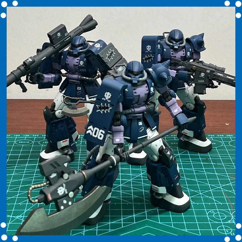 Gaogao Hg 1/144 자쿠 Ms-06R-1A 조립 모델 액션 모델 키트 005 003 자쿠 Ii 하이 스나이퍼 라이플 도끼 대포 이동성 유형 로봇